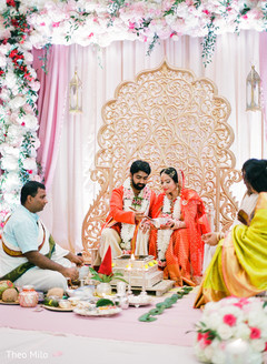 Indian bride and groom getting married Indian bride and groom getting married