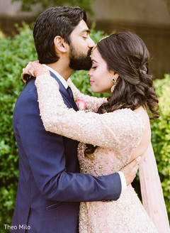 Indian bride and groom having a tender moment Indian bride and groom having a tender moment