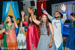 Indian bride and groom dancing Indian bride and groom dancing