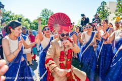 Indian groom with bridesmaids Indian groom with bridesmaids
