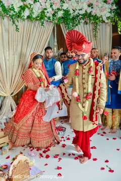 Indian bride and groom during the rituals Indian bride and groom during the rituals