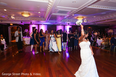 Maharani about to toss the bouquet Maharani about to toss the bouquet