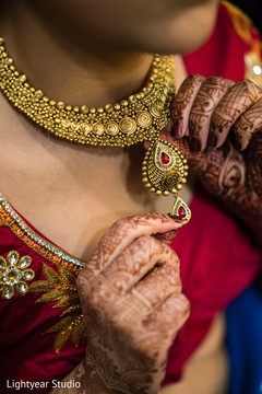 Indian bride showing her jewelry Indian bride showing her jewelry