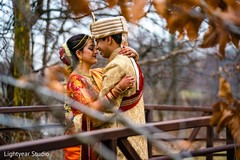 Indian bride and groom having a romantic moment Indian bride and groom having a romantic moment