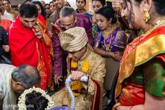 Indian groom with special guests Indian groom with special guests