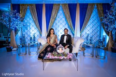 Indian bride and groom at the wedding couch Indian bride and groom at the wedding couch