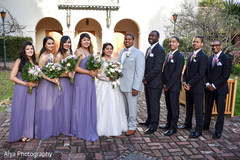 Marvelous Indian lovebirds portrait with bridesmaids and groomsmen. Marvelous Indian lovebirds portrait with bridesmaids and groomsmen.