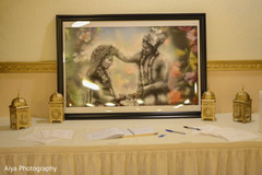 Incredible Indian wedding guest book table. Incredible Indian wedding guest book table.