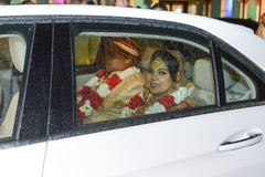 Lovely Indian bride and groom leaving ceremony. Lovely Indian bride and groom leaving ceremony.