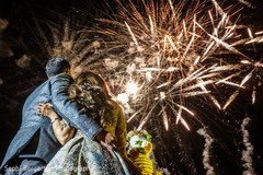 Indian couple watching fireworks. Indian couple watching fireworks.