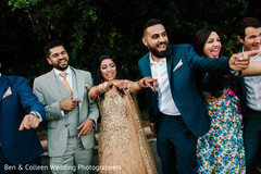 Joyful indian couple with bridesmaids and groomsmen capture. Joyful indian couple with bridesmaids and groomsmen capture.
