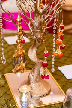 Elegant Indian sangeet table decoration. Elegant Indian sangeet table decoration.