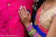 Closeup capture of Indian bride mehndi art and engagement ring. Closeup capture of Indian bride mehndi art and engagement ring.
