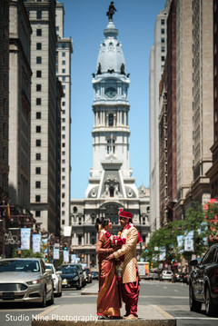 Indian bride and groom outdoors looking amazing Indian bride and groom outdoors looking amazing