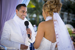 Indian groom delivering some words to the bride Indian groom delivering some words to the bride