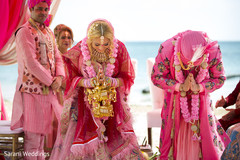 Indian bride and groom having a spiritual moment Indian bride and groom having a spiritual moment
