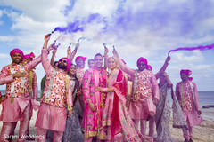 Indian bride and groom with special guests Indian bride and groom with special guests