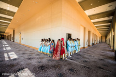 Indian bride, groom, bridesmaids and groomsmen outdoors capture. Indian bride, groom, bridesmaids and groomsmen outdoors capture.