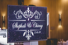 Indian couple's names at the reception Indian couple's names at the reception