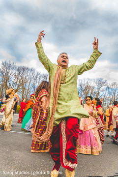 Indian guest having fun during baraat Indian guest having fun during baraat