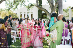 Bridesmaids making their entrance Bridesmaids making their entrance