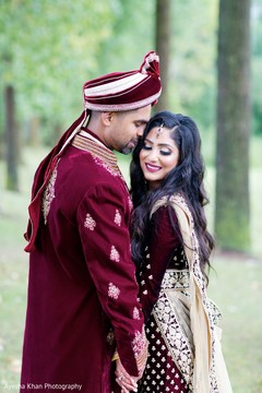 Indian bride and groom outdoors Indian bride and groom outdoors