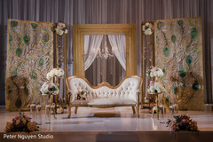 Elegant Indian wedding reception stage decor. Elegant Indian wedding reception stage decor.