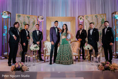 Graceful indian couple with groomsmen photo session. Graceful indian couple with groomsmen photo session.