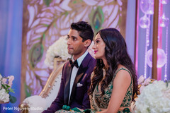 Indian couple at reception celebration. Indian couple at reception celebration.
