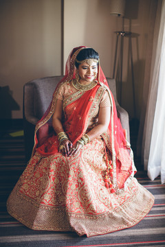 Enchanting Indian bride on her ceremony outfit. Enchanting Indian bride on her ceremony outfit.