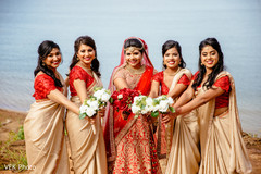Joyful indian bride with bridesmaids capture Joyful indian bride with bridesmaids capture