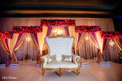 Magnificent Indian wedding reception stage decor. Magnificent Indian wedding reception stage decor.