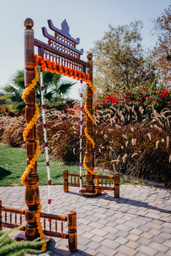 Stunning Indian wedding aisle entrance flower decorations. Stunning Indian wedding aisle entrance flower decorations.