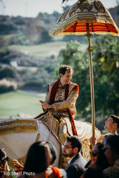 Indian groom during his baraat celebration. Indian groom during his baraat celebration.