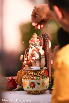 Marvelous Indian wedding God Ganesha Puja decoration. Marvelous Indian wedding God Ganesha Puja decoration.