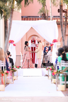 Couple during their wedding ceremony. Couple during their wedding ceremony.
