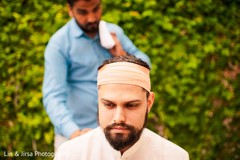 Indian groom getting ready for the bash Indian groom getting ready for the bash