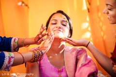 Indian bride during the pre-wedding rituals Indian bride during the pre-wedding rituals