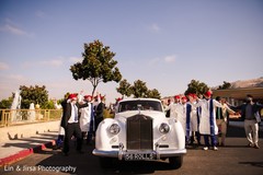 Indian groomsmen during baraat Indian groomsmen during baraat