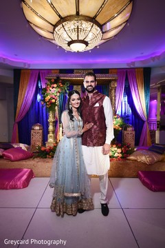 Indian bride and groom posing during the photo shoot Indian bride and groom posing during the photo shoot
