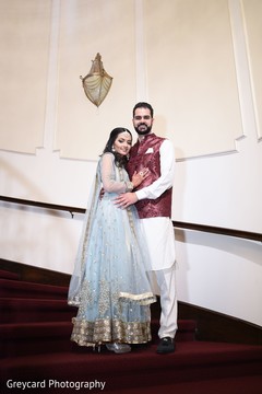 Indian bride and groom posing during the photo shoot Indian bride and groom posing during the photo shoot