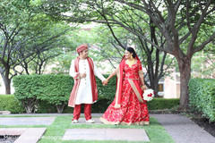 Heartwarming Indian bride and groom's first look. Heartwarming Indian bride and groom's first look.
