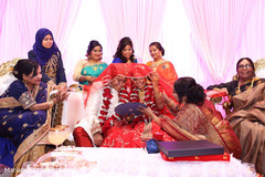 Indian couple looking in a mirror ritual. Indian couple looking in a mirror ritual.