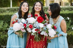 Marvelous Indian bride and bridesmaids outdoors photography. Marvelous Indian bride and bridesmaids outdoors photography.