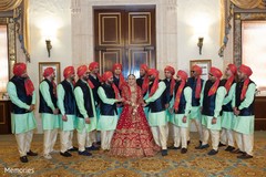 Maharani posing with groomsmen Maharani posing with groomsmen