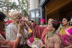 Indian groom with special guests Indian groom with special guests