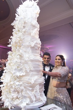 Maharani and Indian groom about to cut the gigantic cake Maharani and Indian groom about to cut the gigantic cake