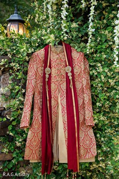 Indian groom's elegant sherwani. Indian groom's elegant sherwani.