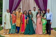 Indian bride and groom with relatives at Mehndi party. Indian bride and groom with relatives at Mehndi party.