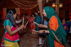 Indian bridesmaids dancing at sangeet. Indian bridesmaids dancing at sangeet.